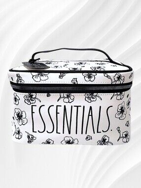 Rae Dunn Black & White Floral Cosmetic Bag